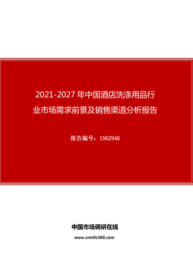 2021版中国酒店洗涤用品行业市场需求前景及销售渠道分析报告
